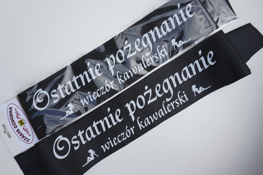 

Wieczór Kawalerski kawalerskie Szarfa wstęga ślub