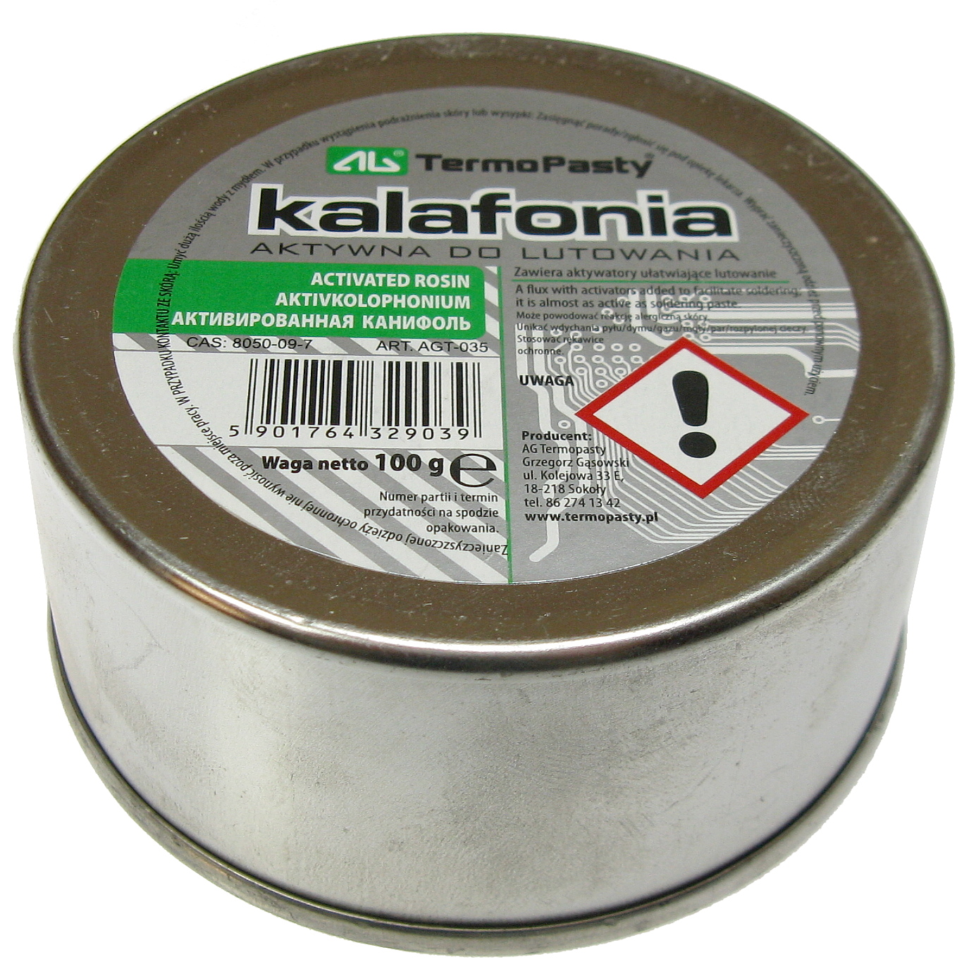 Kalafonia aktywna do lutowania Ag 100g Duże Opakowanie