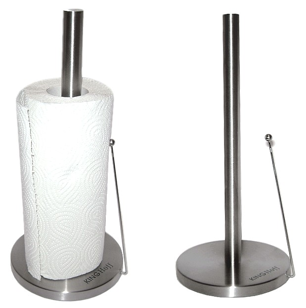 Stojak na ręcznik papierowy, stal- bambus Długość/wysokość 33 cm