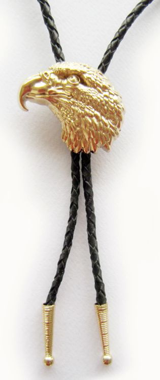 Zlatá Hlava Orla bolo kravata westernová pletená přírodní kůže