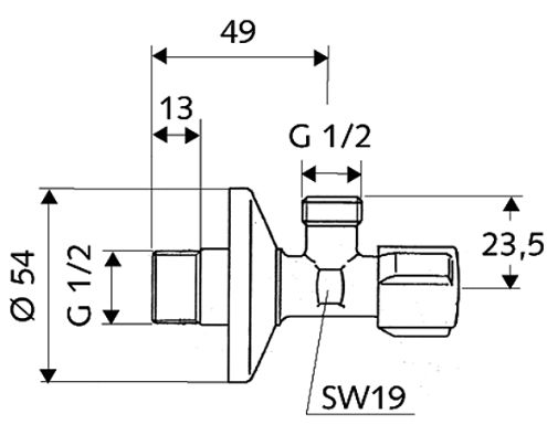 SCHELL ZAWÓR KĄTOWY COMFORT 1/2 x 1/2 Marka Schell