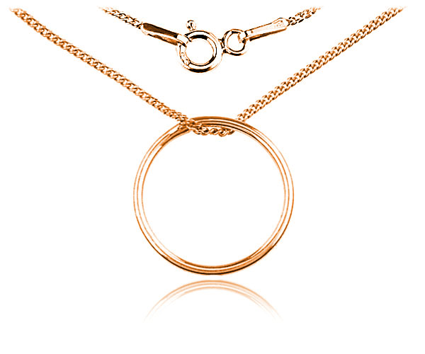 

Naszyjnik Ring Koło Kółko Karma Srebro Różowe 45CM