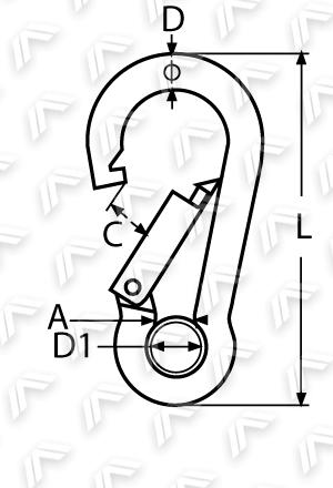 KARABIŃCZYK ZAKRĘCANY Z KAUSZĄ 8x80mm STAL A4 Rodzaj z oczkiem