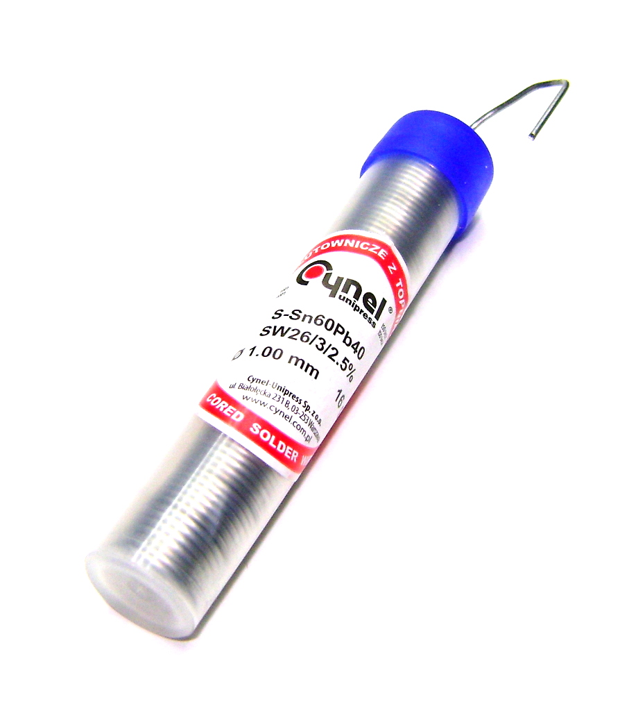 

Cyna lutownicza z topnikiem fiolka 16g 1mm - 3m
