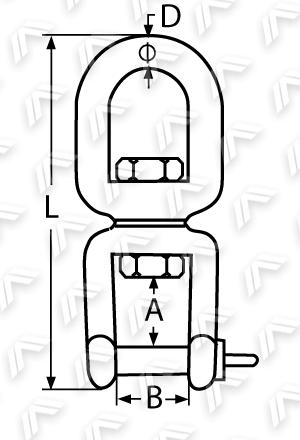 Вертлюг ушко-Сережка 8мм-КИСЛОТОСТОЙКАЯ сталь А4 тип ушко-Сережка