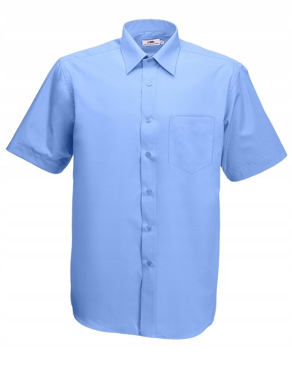 

Men Poplin Short Sleeve Shirt Mid Blue XXL