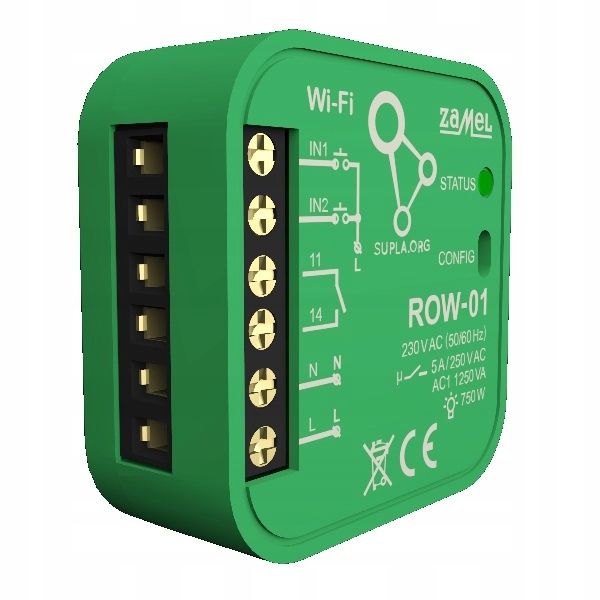 ZAMEL SUPLA ROW-01 ODBIORNIK WI-FI INTELIGENTY DOM Zasilanie sieciowe