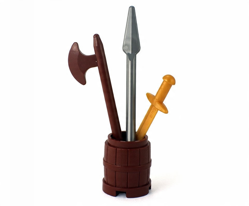 

Lego Akcesoria rycerskie miecz włócznia beczka