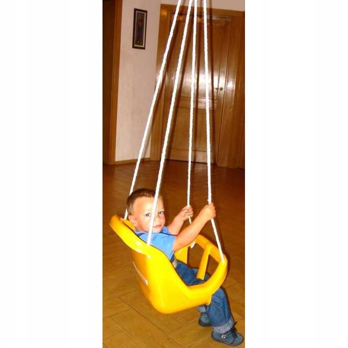 Huśtawka wisząca kubełkowa z pasem ŻÓŁTA (W-wa) Materiał tworzywo