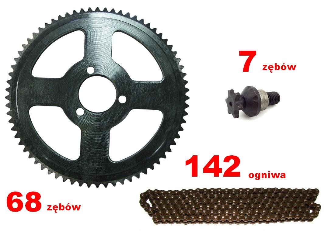 

Pocket Bike Zębatka Tył 68z Przód 7z Łańcuch 142