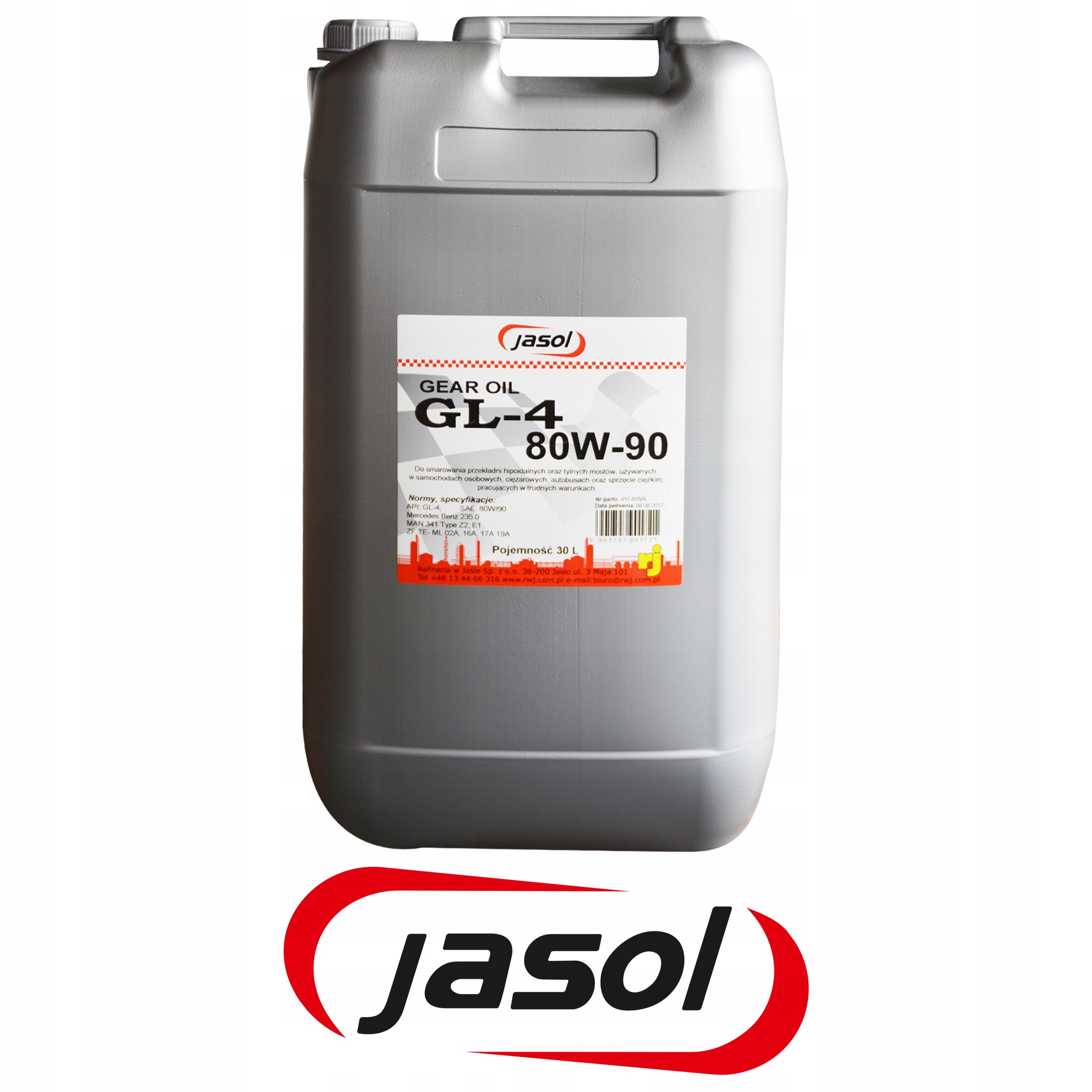 OLEJ PRZEKŁADNIOWY JASOL GL-4 80W90 - - 30 Litrów Producent Jasol