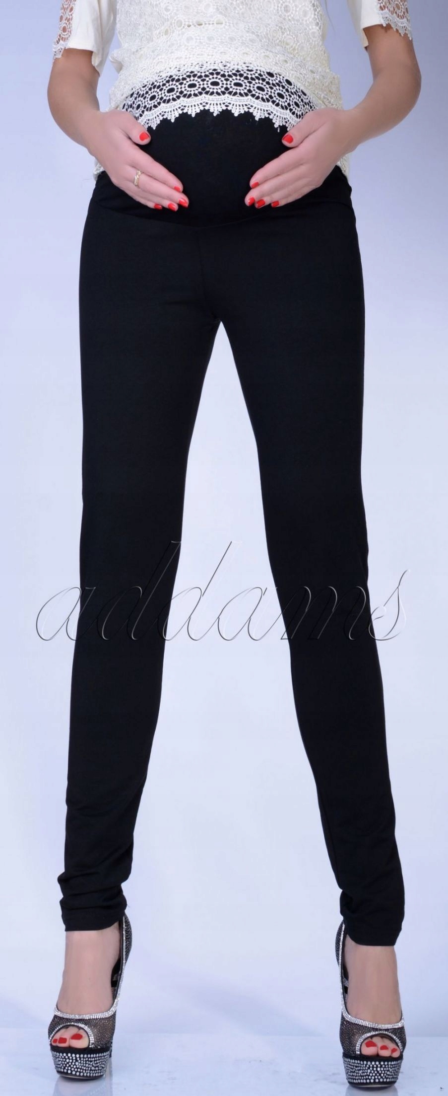 MIŁE SPODNIE STRECZ CIĄŻOWE NIEBIESKIE CZARNE 347 Rozmiar S