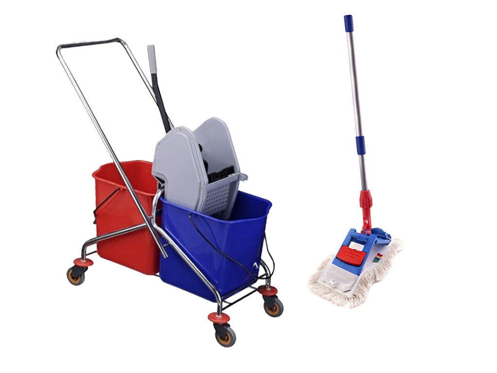 

Zestaw Do Sprzątania Wózek Sprzątający 2X20L+MOP