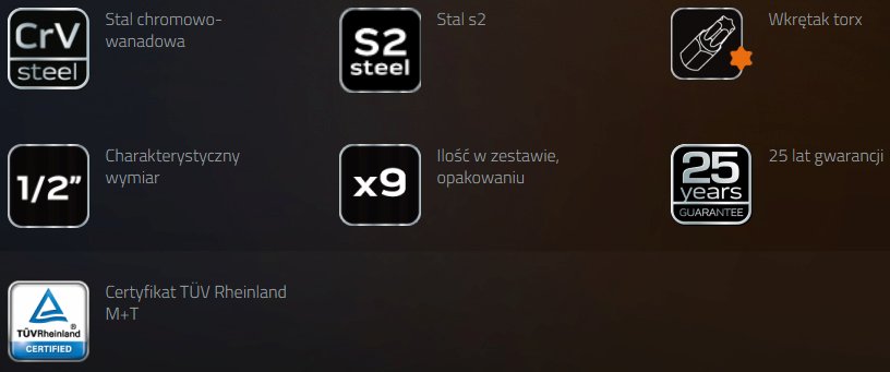 NEO ZESTAW NASADEK NASADKI TORX 08 707 ZESTAW 9CZ Brand NEO Tools