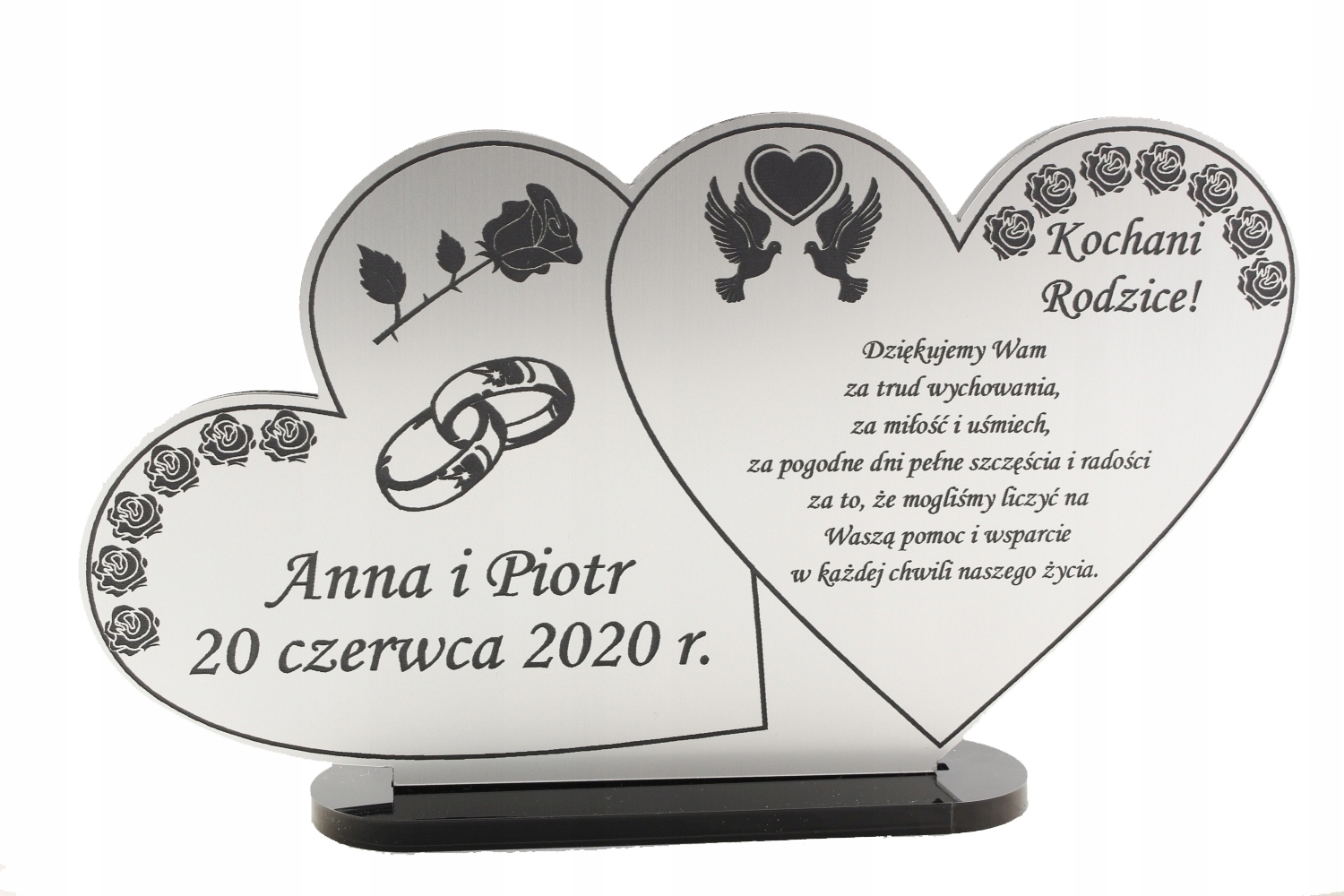 

Srebrne Podziękowania Statuetka dla Rodziców Ślub