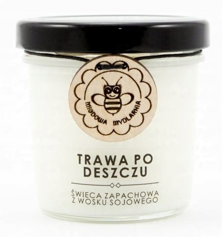 

Miodowa Mydlarnia Świeca sojowa Trawa Po Deszczu