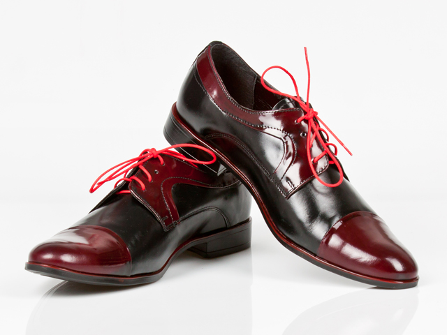 AGDA 474 półbuty POLSKIE czarne/czerwone 42 SKÓRA