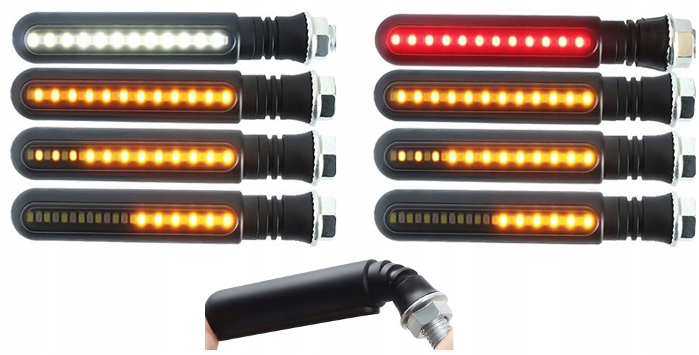 4 szt DYNAMICZNE STOP DRL KIERUNKOWSKAZY LED SLIM Dopasowanie do pojazdu produkt uniwersalny