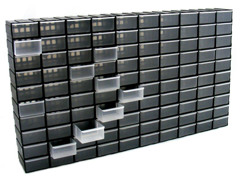 WORKSHOP DRAWERS SET 100PCS BLACK BOOKCASE