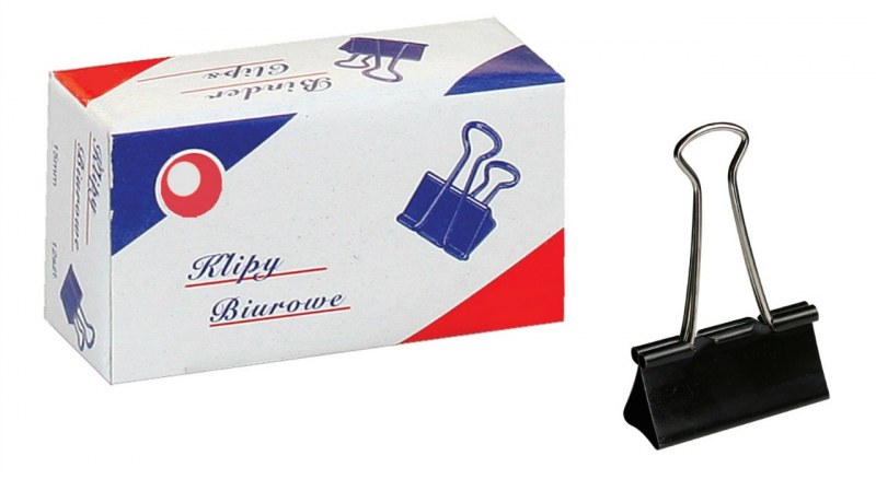 КЛИП ОФИСНЫЙ КЛИПЫ ЗАЖИМЫ КАНЦЕЛЯРСКИЕ 25ММ 12ШТ