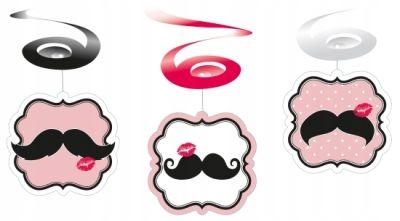 Ozdoby Spirale Wirujące Dekoracyjne Moustache Długość 10 cm