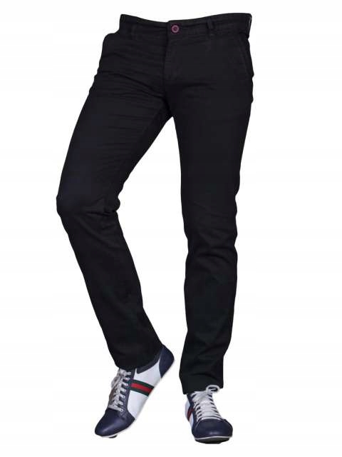 Spodnie czarne 1711 fashionmen2 rozm. 44 promo Fason chinos
