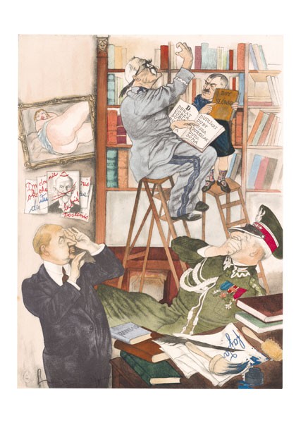 Józef Piłsudski plagát karikatúra Čermanský