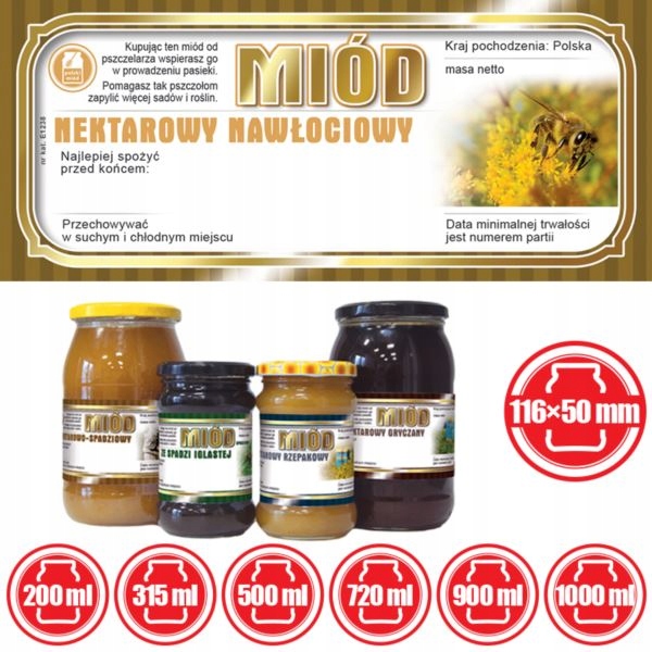 

Etykiety na Miód Nawłociowy (100szt) wzór E1238