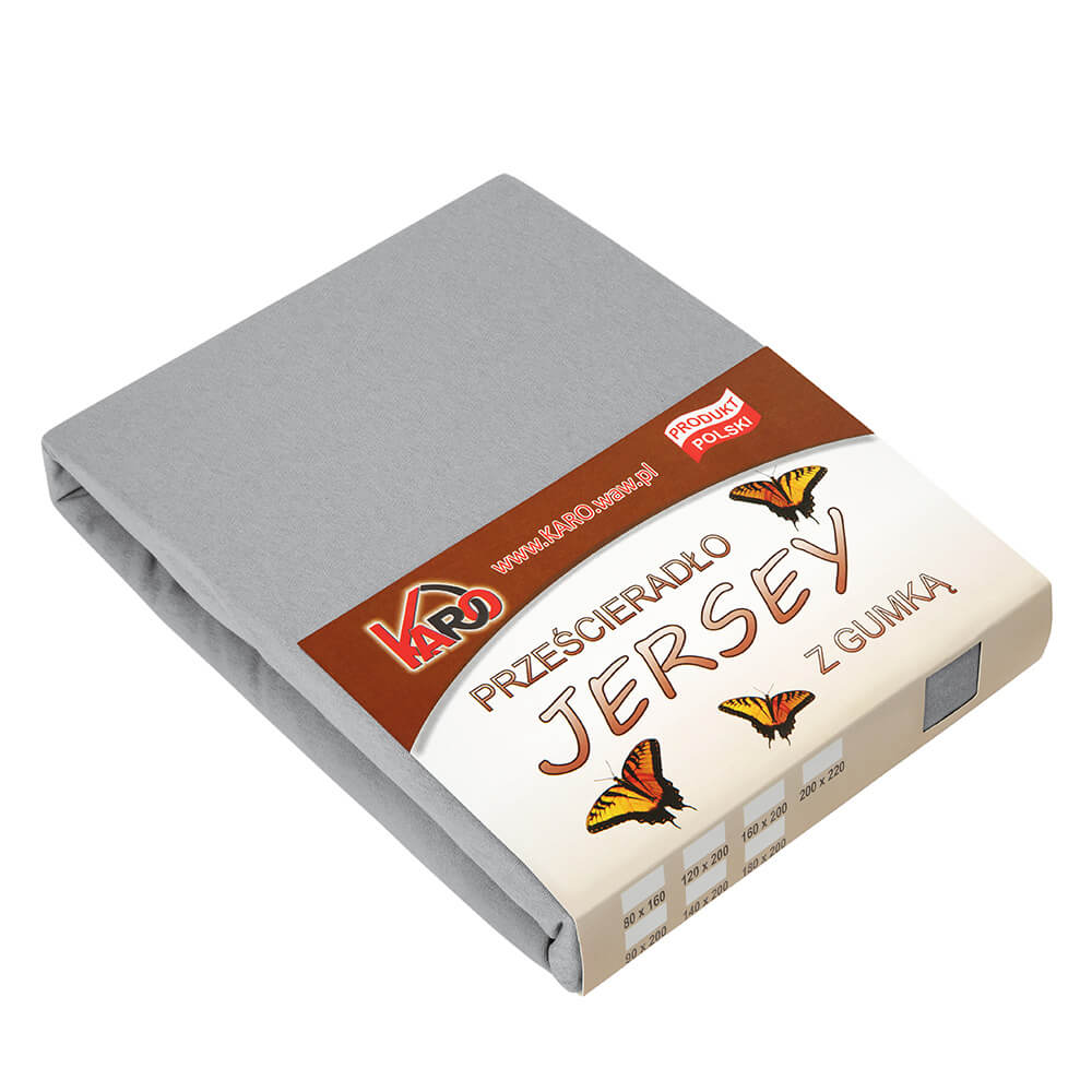

Prześcieradło jersey z gumką 180x200 szare 060 gru