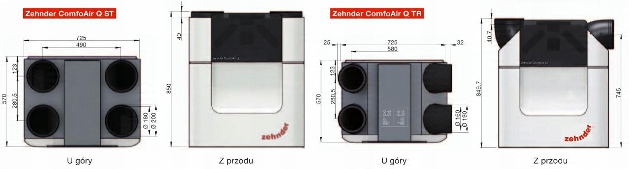 РЕКУПЕРАТОР ZEHNDER COMFOAIR Q450 PL VV ST Код производителя 471502074