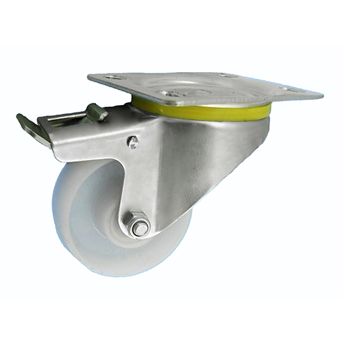 Kolečko Ø 80 mm otočné Nerezové s brzdou