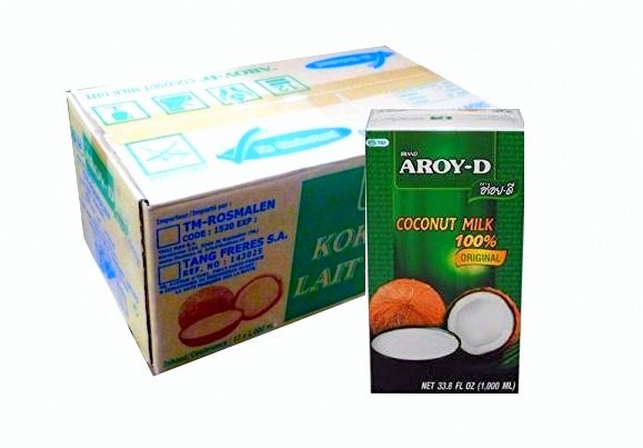 12 x 1L Kokosovým Mliekom - AROY-D, ŽIADNE KONZERVAČNÉ látky