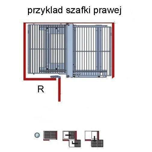 REJS magic corner OPTIMA 800 / 450 PRAWA Wysokość maksymalna 68 cm