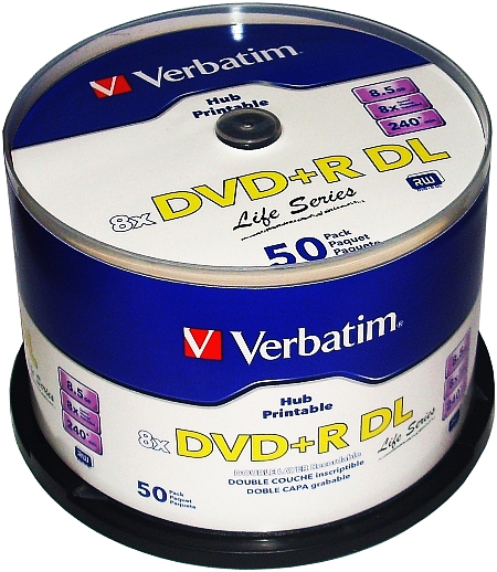 

Płyty Dvd+r DL Verbatim Printable 8,5GB 50szt