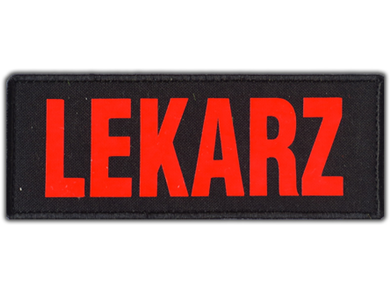 

Emblemat Lekarz Fluo na rzepie 13x5 cm Ratownictwo