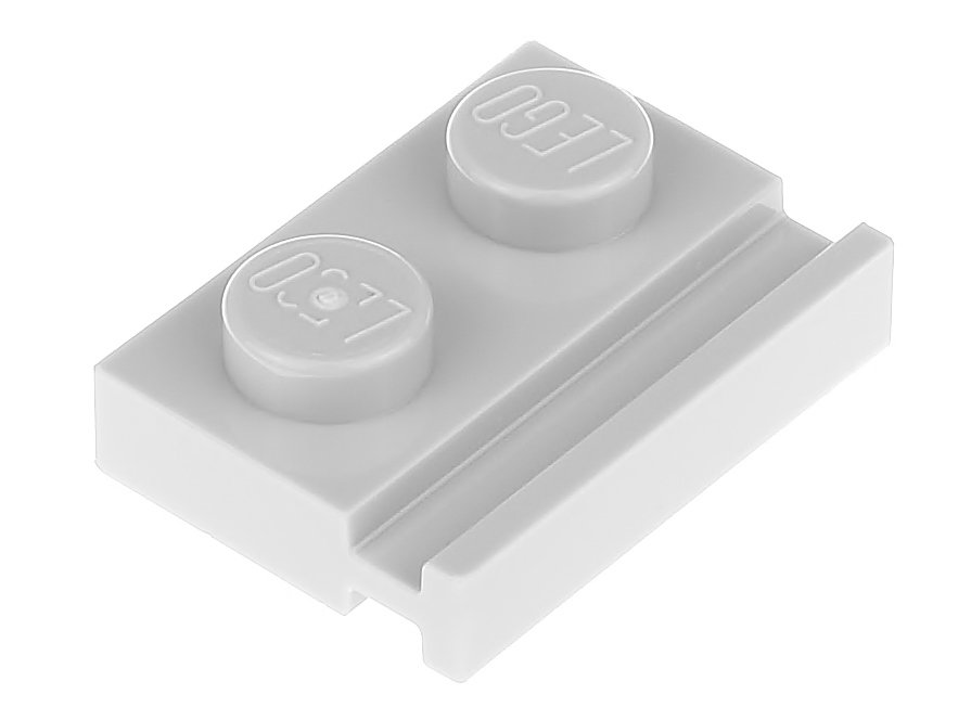 

Lego Płytka z krawędzią 1x2 32028 szara jasna 2szt