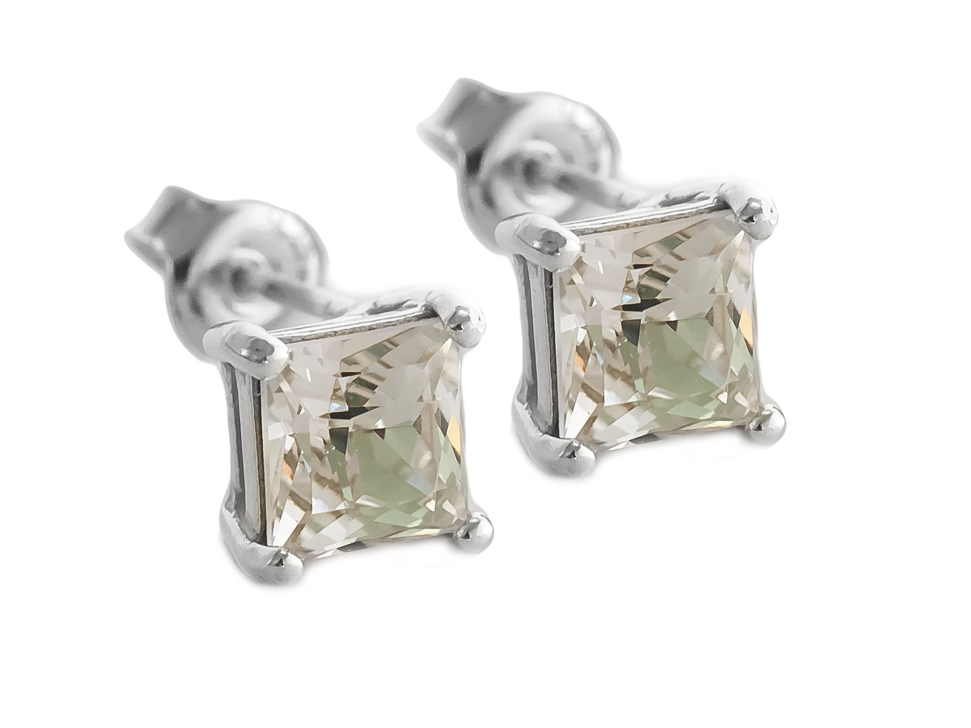 

Swarovski Princess Square 6 mm Kolczyki Cyrkonie