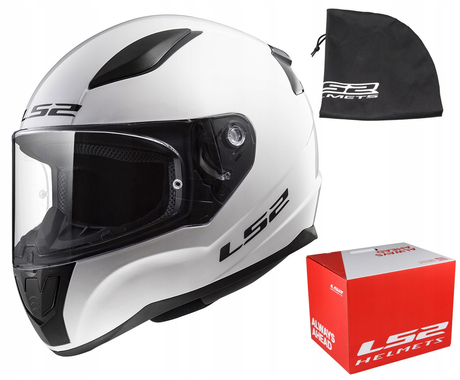 KASK LS2 FF353 RAPID SOLID WHITE POŁYSK XXXL