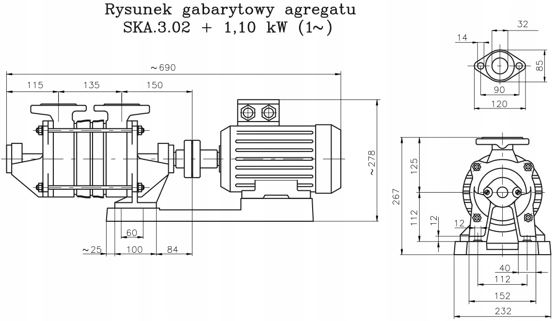 Pompa SKA3.02 400V GRUDZIĄDZ SKA3,02 Producent Hydro-Vacuum