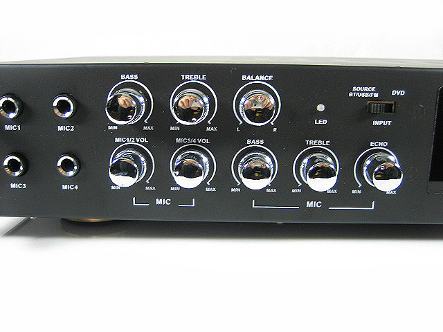 WZMACNIACZ AMPLITUNER STEREO BLUETOOTH USB MP3 FM Moc wyjściowa 4Ω 100 W