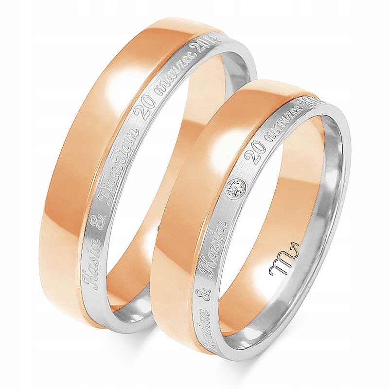 OBRĄCZKI ZŁOTE 14K 5,5 mm CYRKONIA id A-229 Marka Inna marka