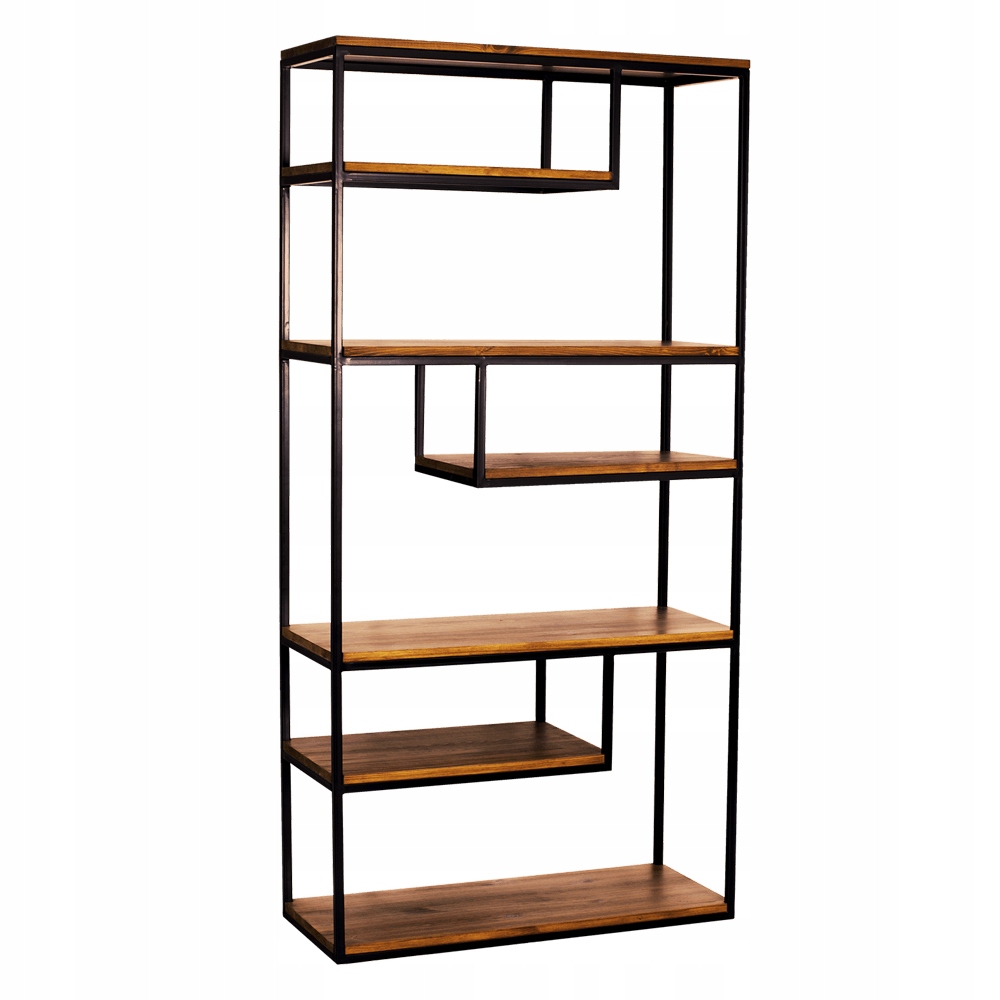 REGAŁ DREWNIANY LOFTOWY METAL INDUSTRIAL