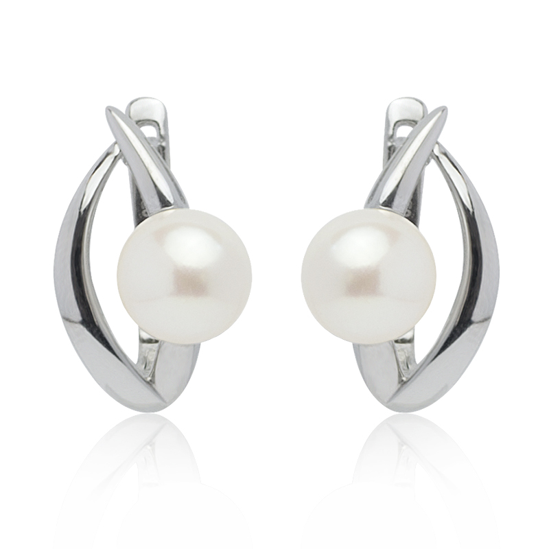 Stříbrné Náušnice S Perlami Na Anglické Zapínání