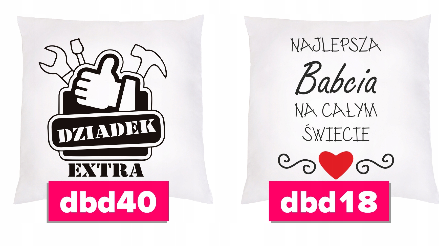 BIAŁA PODUSZKA DZIEŃ BABCI DZIADKA PREZENT Kolor biały