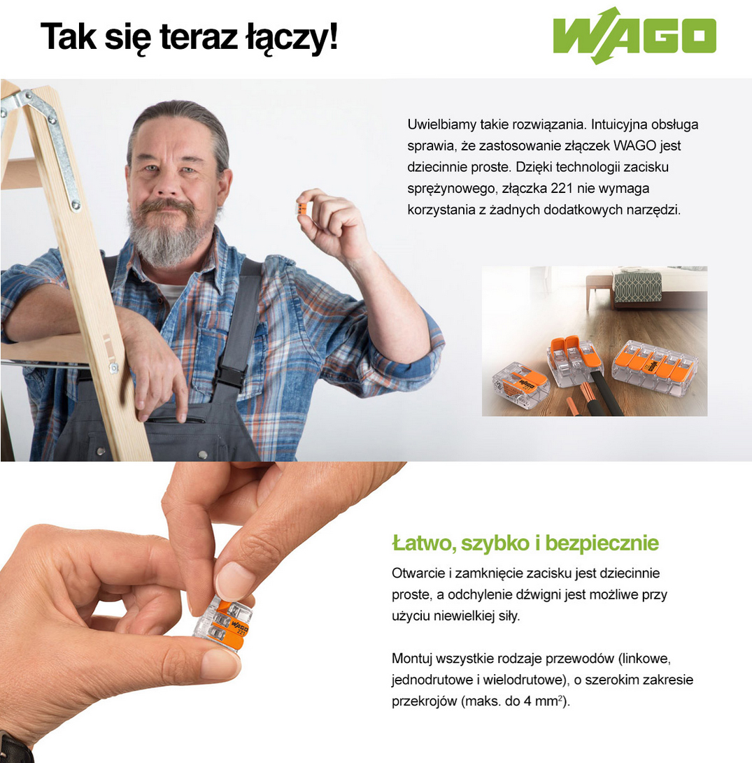 SZYBKOZŁĄCZKA WAGO 5x4mm 221-415 10 szt EAN (GTIN) 4050821808459