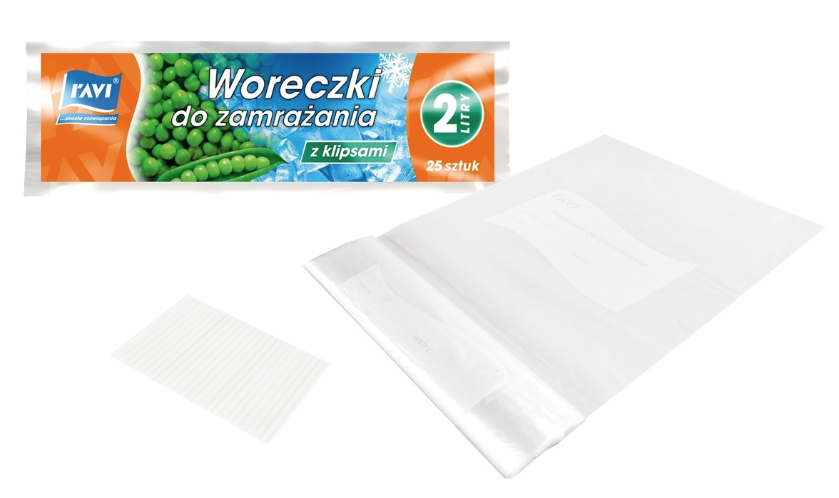 

Woreczki Ravi do zamrażania z klipsami 25 sztuk