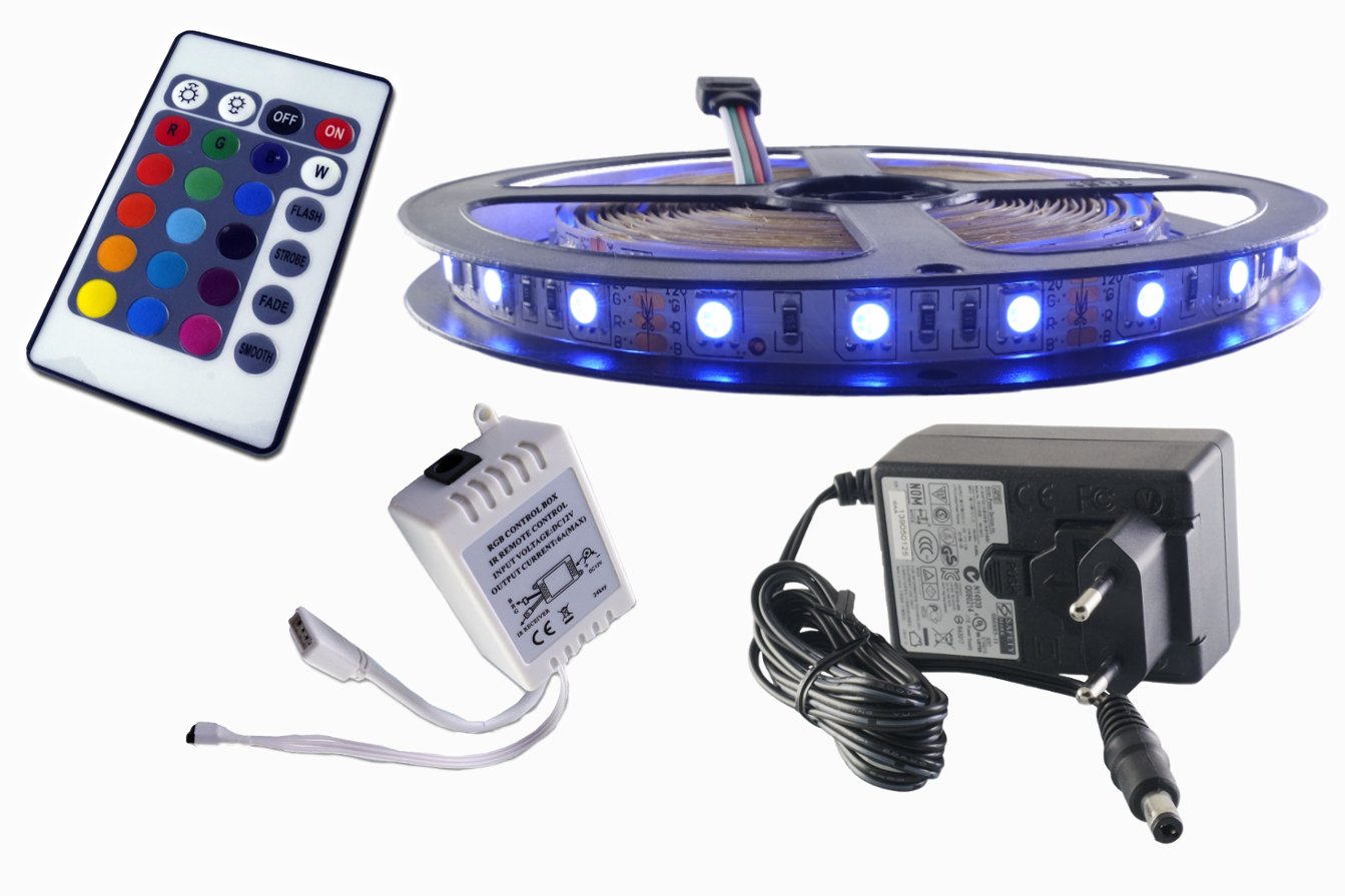 

Zestaw taśma Led 300 Smd Rgb 5050 sterownik 1m