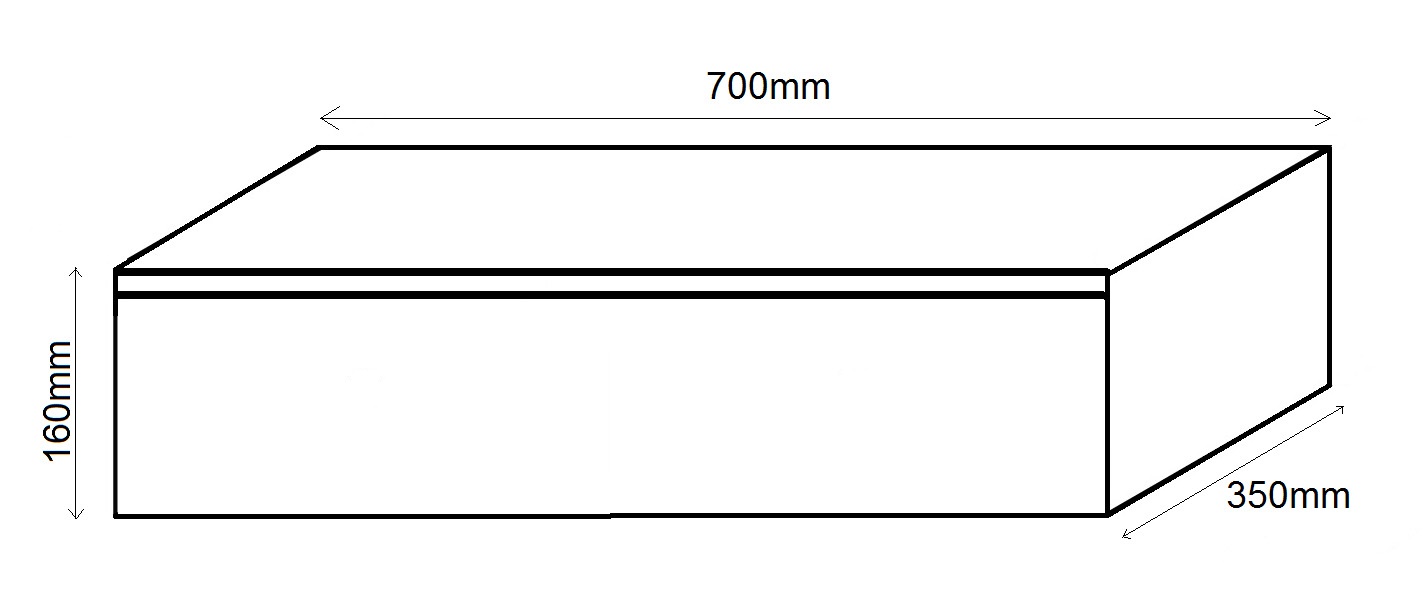 Biała lakierowana konsola wisząca do przedpokoju Wysokość mebla 16 cm
