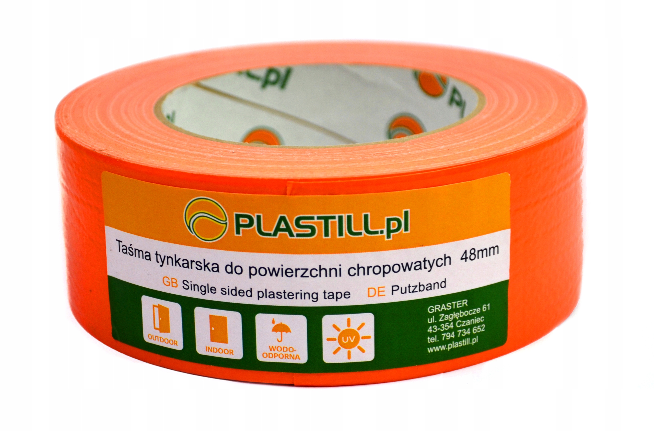 

Taśma Tynkarska budowlana pomarańczowa 48mmx50m Uv