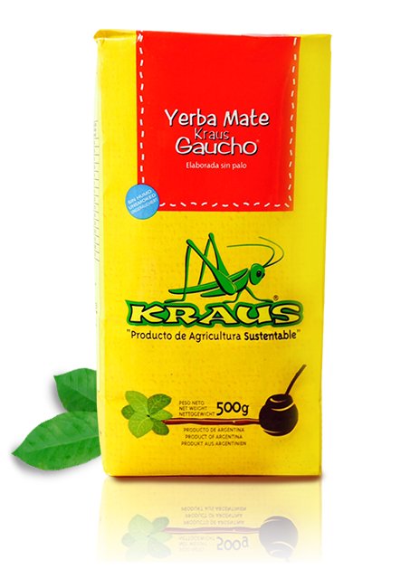 Yerba Mate KRAUS GAUCHO Despalada 500g Sin Palo